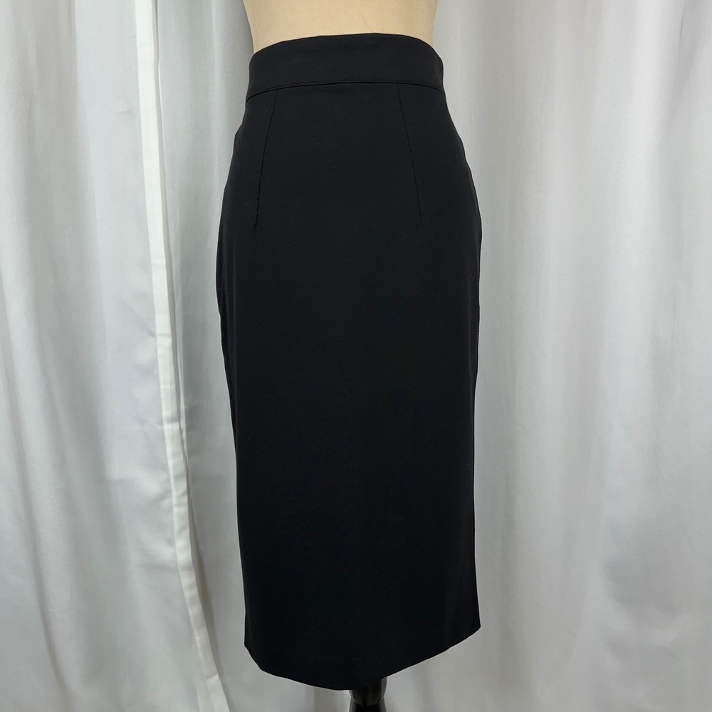Tommy Hilfiger Black‎ Midi Pencil Skirt Size 6 Stretch Career Workwear READ